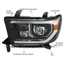 Load image into Gallery viewer, 680.00 AlphaRex Dual LED Projector Headlights Toyota Tundra (07-13) LUXX Series w/ DRL Light Tube - Black / Chrome - Redline360 Alternate Image