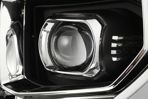 745.00 AlphaRex Dual LED Projector Headlights Toyota Tundra (2014-2021) LUXX Series w/ Sequential Turn Signal - Black / Jet Black - Redline360
