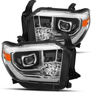 408.35 AlphaRex Projector Headlights Toyota Tundra (14-20) Pro Series - DRL Light Tube - Black / Chrome - Redline360