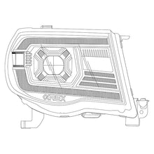 Load image into Gallery viewer, AlphaRex Dual LED Projector Headlights Toyota Tacoma [LUXX Series - DRL Light Tube] (05-11) Alpha-Black / Black / Chrome - Alpha-Black / With Converter Alternate Image