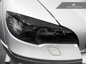 Autotecknic Headlight Covers BMW X6 (08-12) X6M (10-12) E70 - [Carbon Fiber] Eye Lid