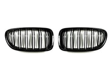 Load image into Gallery viewer, Autotecknic Replacement Grill BMW 5 Series F10 (11-13) - Single or Dual Slats - Dual-Slats / Glazing Black Alternate Image