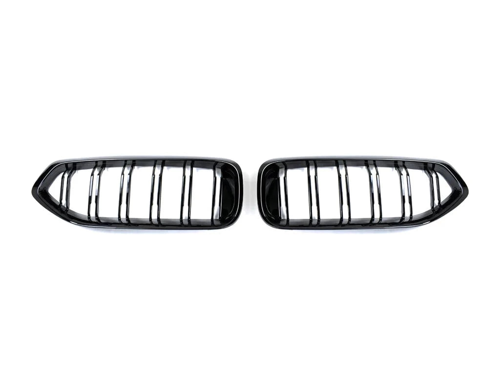 AutoTecknic Replacement Dual-Slats Glazing Black Front Grilles BMW F10 5-Series