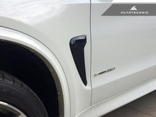 Load image into Gallery viewer, Autotecknic Fender Trim Set BMW X5 F15 (14-18) Glazing Black / Stealth Black / Carbon Fiber - Glazing Black / w/ BMW Emblems Alternate Image