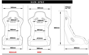 579.50 Buddy Club P1 Racing Bucket Seat (Black - Limited) Wide or Regular - Redline360