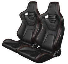 Load image into Gallery viewer, BRAUM Elite-X Racing Seats (Reclining - Black Leatherette) w/ Black or Red Stitch Alternate Image