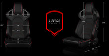 Load image into Gallery viewer, 949.99 BRAUM Alpha-X Seats (Reclining w/ Carbon Fiber Look Back) White / Red / Black - Redline360 Alternate Image