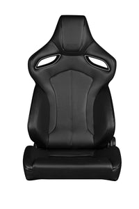 899.99 BRAUM Orue Seats (Reclining Black w/ Diamond / Leatherette) White or Red Stitching - Redline360