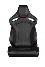 Load image into Gallery viewer, 899.99 BRAUM Orue Seats (Reclining Black w/ Diamond / Leatherette) White or Red Stitching - Redline360 Alternate Image