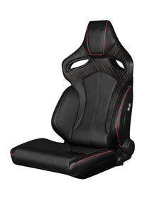 899.99 BRAUM Orue Seats (Reclining Black w/ Diamond / Leatherette) White or Red Stitching - Redline360
