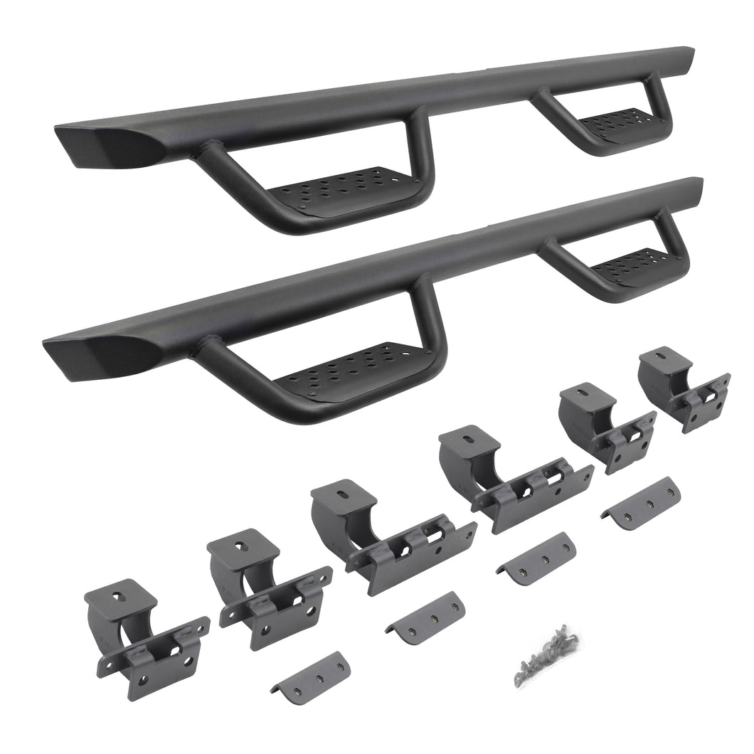 529.05 Go Rhino Dominator D2 Side Steps Ford Bronco 4 Doors (2021) [Extreme - w/ Welded Drop Down Hoop Steps] Extreme D2 - Redline360