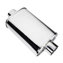 Load image into Gallery viewer, DC Sports Universal Canister Muffler w/ 3&quot; Inlet 4&quot; Outlet Straight Polished Tip - Oval / Round Canister Alternate Image