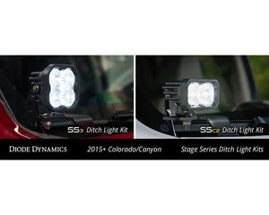 330.00 Diode Dynamics LED Ditch Light Kit Chevy Colorado (15-21) [Hood Ditch Mounted / Combo Beam] SSC2 or SS3 Series - Redline360