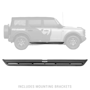 529.05 Go Rhino Dominator DS Side Steps Ford Bronco 4 Doors (21-22) [Extreme - w/ Removeable Step Pads] - Redline360