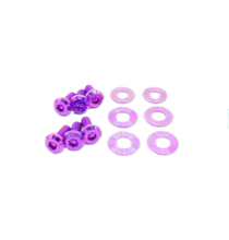 Load image into Gallery viewer, Dress Up Bolts Dodge Charger (2015-2021) Titanium Hardware Hood Kit - Purple Alternate Image