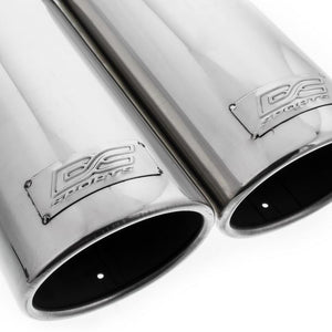 40.99 DC Sports 2.375" Polished Stainless Steel Bolt-On Muffler Dual Tip - EX-2012 - Redline360