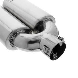 40.99 DC Sports 2.375" Polished Stainless Steel Bolt-On Muffler Dual Tip - EX-2012 - Redline360