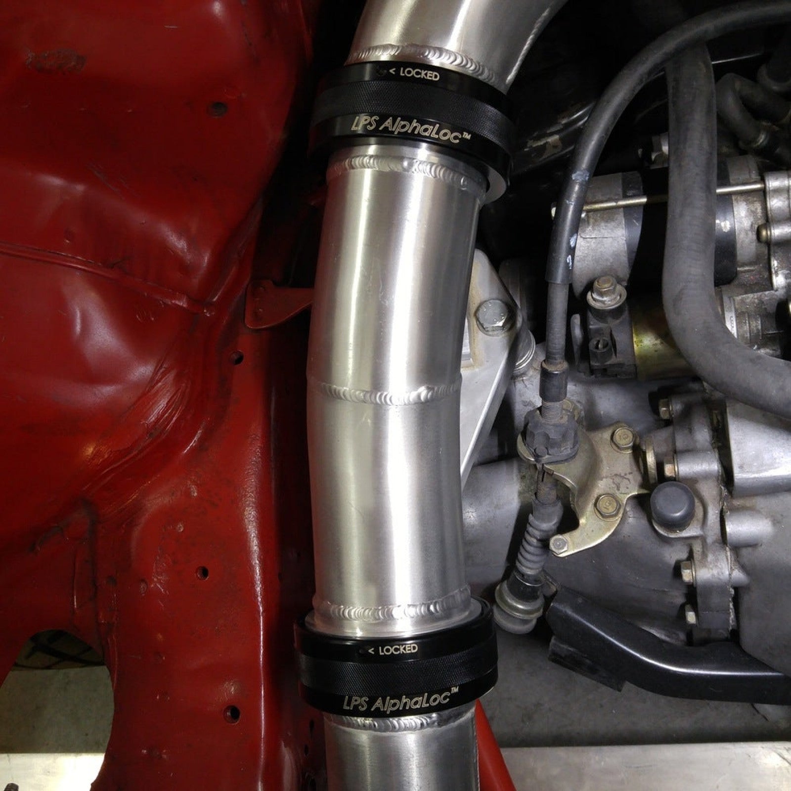 LPS AlphaLoc 2.5" Purple Intercooler and Coolant Tube Couplers Redline360