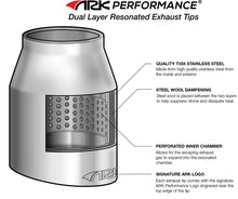 Load image into Gallery viewer, 118.80 ARK 3.5" Universal Resonated Dual Layer Exhaust Tip ET007 - Burnt or Polish - Redline360 Alternate Image