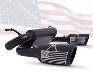 558.95 Gibson Exhaust Jeep Wrangler JK 4WD 3.6L 2Dr/4Dr (12-17) [Catback - Patriot Series] Black Ceramic Tip - Redline360