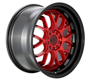 205.00 F1R F21 v2 Wheels (18x8.5 5×108/114.3 42ET) Candy Red or Hyper Black - Redline360