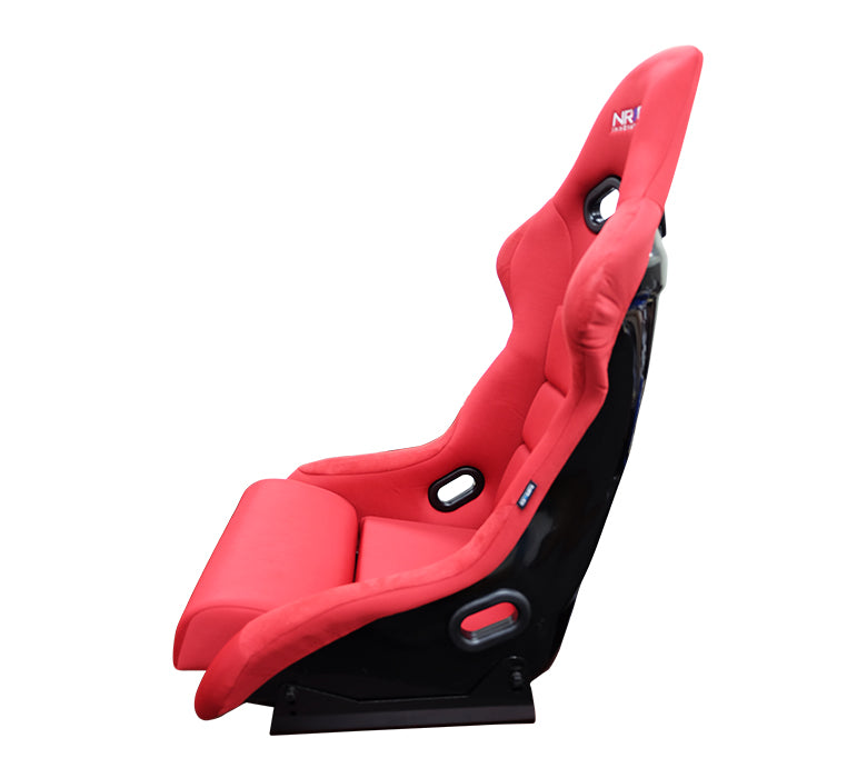 NRG FRP-300 Universal Fiberglass Racing Seat + Adjustable Bracket Mount (Black)