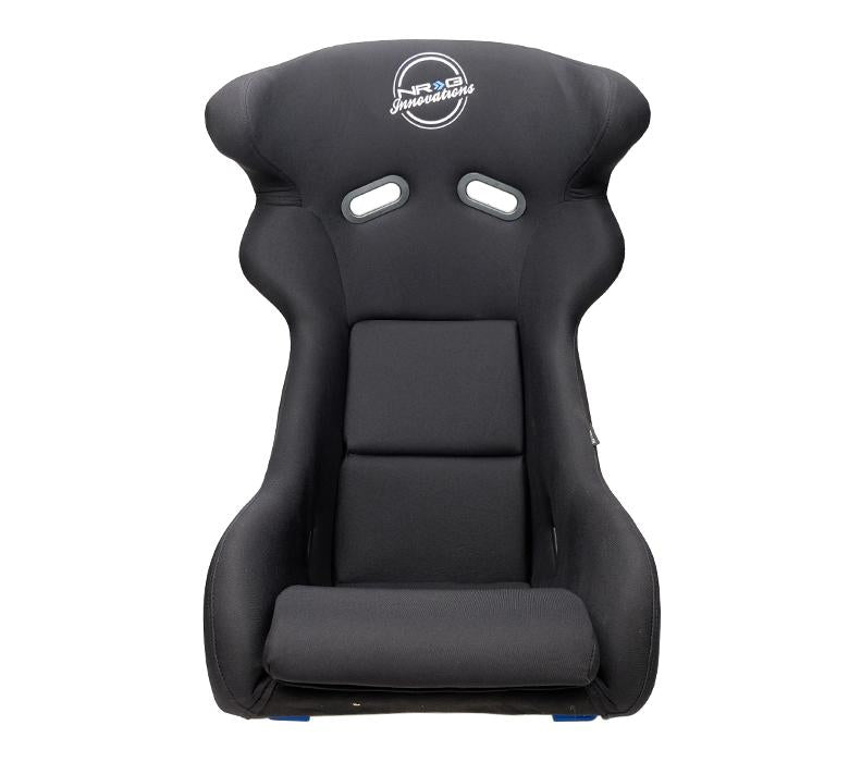 NRG Racing Simulator Race Seat - FiberGlass White with Blue Side Mount