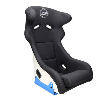 269.99 NRG Racing Simulator Race Seat - Fiber Glass White with Blue Side Mounts - Redline360