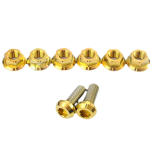 Load image into Gallery viewer, Dress Up Bolts Mitsubishi Lancer EVO IX (2006-2007) Titanium Strut Tower Kit - Gold Alternate Image