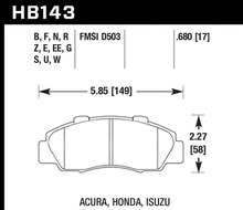 Load image into Gallery viewer, 83.82 Hawk HPS Brake Pads Acura Vigor [Front] (92-94) HB143F.680 - Redline360 Alternate Image