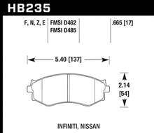 Load image into Gallery viewer, 88.62 Hawk HPS Brake Pads Infiniti G20 [Front] (91-96) HB235F.665 - Redline360 Alternate Image
