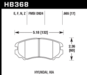 114.99 Hawk HPS Brake Pads Kia Soul 1.6L/ 2.0L [Front] (10-11) HB368F.665 - Redline360