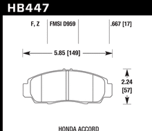 Load image into Gallery viewer, 100.58 Hawk HPS Brake Pads Honda Accord [Front] (03-07) HB447F.667 - Redline360 Alternate Image