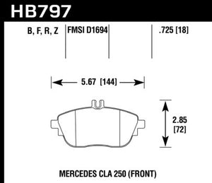 157.02 Hawk HPS Brake Pads Mercedes GLA250 2.0L (2015-2019) Front or Rear - Redline360