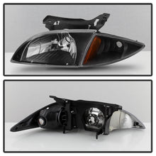 Load image into Gallery viewer, Xtune Headlights Chevy Cavalier (00-02) [Halogen -OEM Style] Chrome / Black w/ Amber Corner Lamp Alternate Image