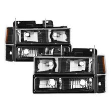 Load image into Gallery viewer, Xtune Headlights Chevy C1500 / K1500 1500 2500 3500 (94-98) [OE Style w/ Corner &amp; Parking Lights - 8 pcs] Black / Chrome / Smoked - Smoke Alternate Image