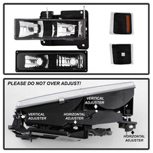 Load image into Gallery viewer, Xtune Headlights Chevy Suburban (94-98) [OE Style w/ Corner &amp; Parking Lights - 8 pcs] Black / Chrome / Smoked - Chrome Alternate Image