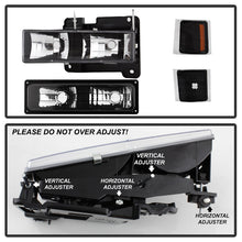 Load image into Gallery viewer, Xtune Headlights Chevy Tahoe (95-99) [OE Style w/ Corner &amp; Parking Lights - 8 pcs] Black / Chrome / Smoked - Chrome Alternate Image