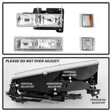 Load image into Gallery viewer, Xtune Headlights Chevy Suburban (94-98) [OE Style w/ Corner &amp; Parking Lights - 8 pcs] Black / Chrome / Smoked - Chrome Alternate Image