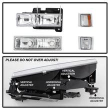 Load image into Gallery viewer, Xtune Headlights Chevy C1500 / K1500 1500 2500 3500 (94-98) [OE Style w/ Corner &amp; Parking Lights - 8 pcs] Black / Chrome / Smoked - Chrome Alternate Image