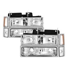 Load image into Gallery viewer, Xtune Headlights Chevy Tahoe (95-99) [OE Style w/ Corner &amp; Parking Lights - 8 pcs] Black / Chrome / Smoked - Chrome Alternate Image
