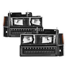 Load image into Gallery viewer, Xtune Headlights Chevy C/K C/10 1500/2500/3500 (94-98) [w/ Corner/LED Bumper Headlights ] Black / Chrome / Smoke - Black Alternate Image