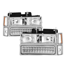 Load image into Gallery viewer, Xtune Headlights Chevy Suburban (92-99) [w/ Corner/LED Bumper Headlights ] Black / Chrome / Smoke - Black Alternate Image