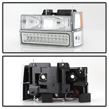 Load image into Gallery viewer, Xtune Headlights Chevy Suburban (92-99) [w/ Corner/LED Bumper Headlights ] Black / Chrome / Smoke - Black Alternate Image