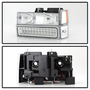 Xtune Headlights Chevy Tahoe (92-99) [w/ Corner/LED Bumper Headlights ] Black / Chrome / Smoke