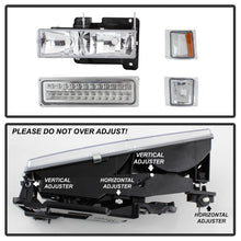 Load image into Gallery viewer, Xtune Headlights Chevy C/K C/10 1500/2500/3500 (94-98) [w/ Corner/LED Bumper Headlights ] Black / Chrome / Smoke - Black Alternate Image
