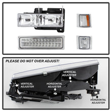 Load image into Gallery viewer, Xtune Headlights Chevy Suburban (92-99) [w/ Corner/LED Bumper Headlights ] Black / Chrome / Smoke - Black Alternate Image