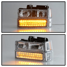 Load image into Gallery viewer, Xtune Headlights Chevy Suburban (92-99) [w/ Corner/LED Bumper Headlights ] Black / Chrome / Smoke - Black Alternate Image