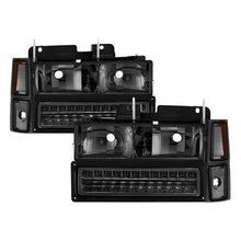 Load image into Gallery viewer, Xtune Headlights Chevy C/K C/10 1500/2500/3500 (94-98) [w/ Corner/LED Bumper Headlights ] Black / Chrome / Smoke - Smoke Alternate Image