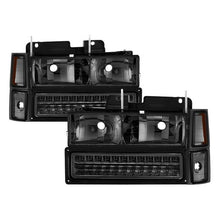 Load image into Gallery viewer, Xtune Headlights Chevy Suburban (92-99) [w/ Corner/LED Bumper Headlights ] Black / Chrome / Smoke - Black Alternate Image